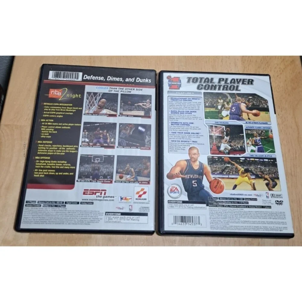PS2 2 NBA Live 03 & ESPN NBA 2 Night w Manual's